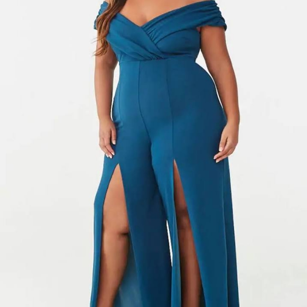 Long Teal Jumpsuit